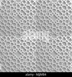 Seamless modello islamico 3d . Arabo tradizionale elemento di design. Illustrazione Vettoriale