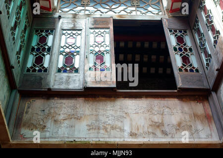 Interno della UAE Lou Mansion, Cinese casa costruita intorno al 1889, Macao, Regione amministrativa speciale della Repubblica popolare cinese Foto Stock