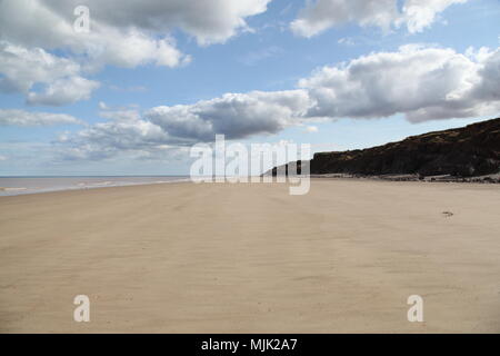 Aldbrough Beach, erosione costiera, East Riding of Yorkshire Foto Stock
