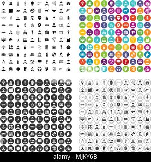 100 buon lavoro set di icone vettore in 4 variante per qualsiasi web design isolato su bianco Illustrazione Vettoriale