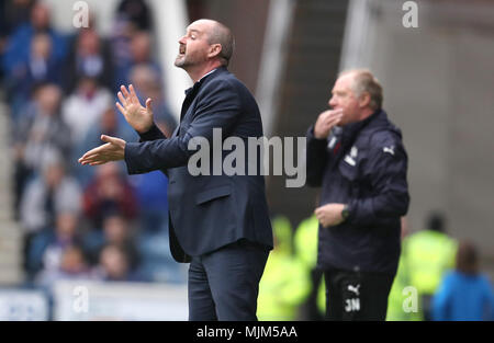 Kilmarnock manager Steve Clarke durante la Ladbrokes Premiership scozzese corrispondono a Ibrox Stadium, Glasgow. Foto Stock