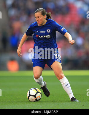 Chelsea Ladies' Fran Kirby durante la SSE donna FA Cup finale allo stadio di Wembley, Londra. Stampa foto di associazione. Picture Data: Sabato 5 Maggio, 2018. Vedere PA storia SOCCER donne finale. Foto di credito dovrebbe leggere: Adam Davy/filo PA. Restrizioni: solo uso editoriale nessun uso non autorizzato di audio, video, dati, calendari, club/campionato loghi o 'live' servizi. Online in corrispondenza uso limitato a 75 immagini, nessun video emulazione. Nessun uso in scommesse, giochi o un singolo giocatore/club/league pubblicazioni. Foto Stock