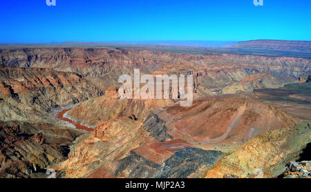 Paesaggio della più antica del Fish River Canyon, a sud della Namibia Foto Stock