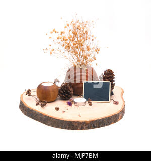 Estate coloratissimi fiori a secco isolato su sfondo bianco Foto Stock