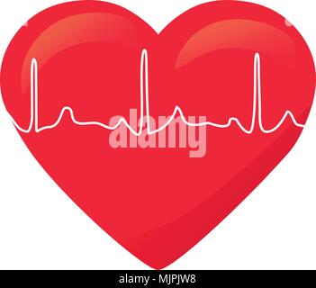 Cuore e cardiogram Illustrazione Vettoriale