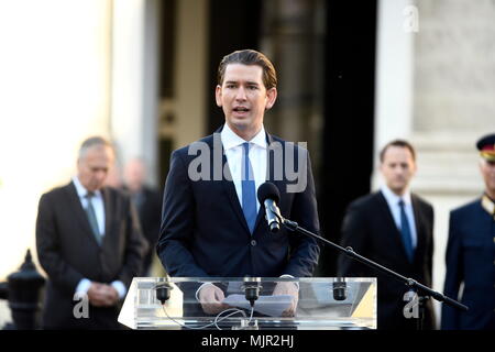 Vienna, Austria. 06. Maggio 2018. Commemorare le vittime del nazionalsocialismo. La foto mostra il Cancelliere federale Sebastian Kurz (ÖVP). Credit: Franz PERC / Alamy Live News Foto Stock