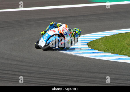 Domenica 6 Maggio, 2018 ITA 7 Lorenzo Baldassarri nella parte finale del circuito di Jerez Angel Nieto Credito: Javier Galvez/Alamy Live News Foto Stock