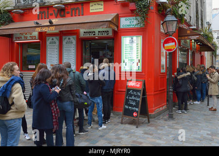 Il mi-va-mi Falafel nel Marais, Parigi FR Foto Stock