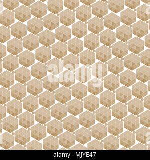 Geometrica sfondo senza giunture. Modello di oro nella piegatura della carta origami stile di sfondo, coprire il design della pagina, modello, poster, card. Illustrazione Vettoriale