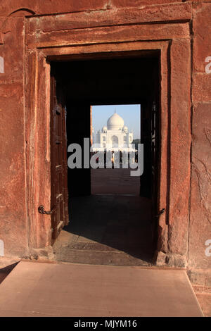 Uscire dal Taj Mahal sito Foto Stock