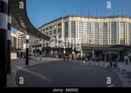 Ingresso principale a Bruxelles stazione ferroviaria centrale Foto Stock