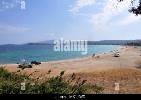 Agios Nikolaos e trani ammouda spiaggia nella penisola di Sithonia di Halkidiki Grecia Foto Stock