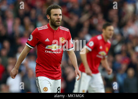 Juan Mata del Manchester United durante il match di Premier League tra Brighton e Hove Albion e il Manchester United presso la American Express Community Stadium di Brighton e Hove. 04 Maggio 2018.solo uso editoriale *** No merchandising. Per le immagini di calcio FA e Premier League restrizioni si applicano inc. no internet/utilizzo mobile senza licenza FAPL - per i dettagli contatti Football Dataco Foto Stock