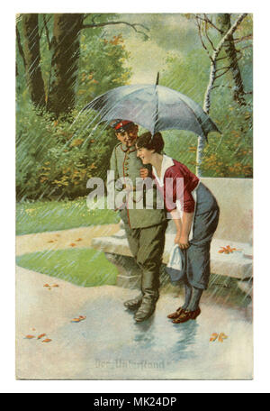 Vecchia cartolina tedesco: militare-serie umoristiche sempre 'professional', № 1 'blindage'. La prima guerra mondiale del 1914-1918, Germania Foto Stock