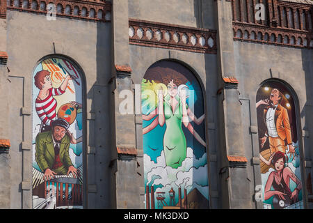 KATOWICE, Polonia - 05 Maggio 2018: murales a Katowice, Slesia. Foto Stock