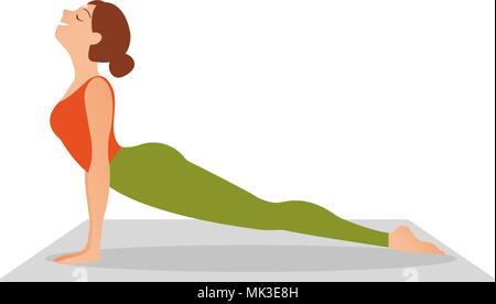 Sporty bella giovane donna a praticare yoga Illustrazione Vettoriale