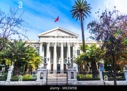 Vista sul primo Congresso Nazionale edificio in Santiago de Cile Foto Stock