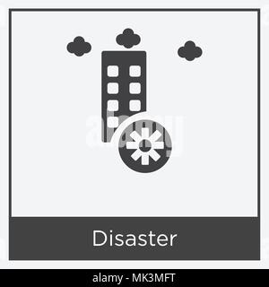 Icona di emergenza isolato su sfondo bianco con telaio grigio, simbolo e segno Illustrazione Vettoriale