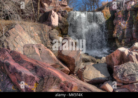 Pipestone National Monument è parte del Parco Nazionale di sistema. Esso si trova a sud-ovest del Minnesota e conserva un tipo di roccia che locale nativi Foto Stock