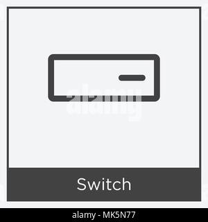 Switch Icona isolato su sfondo bianco con telaio grigio, simbolo e segno Illustrazione Vettoriale