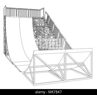 Concetto di rampa contorno. Vettore Illustrazione Vettoriale