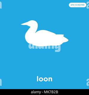 Loon icona vettore isolato su sfondo blu, simbolo e segno Illustrazione Vettoriale