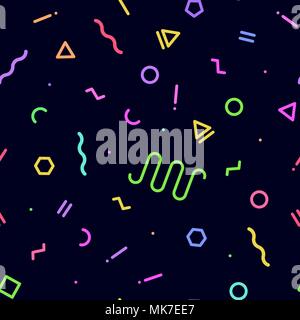 Geometrica astratta seamless pattern. Memphis illustrazione dello stile Illustrazione Vettoriale