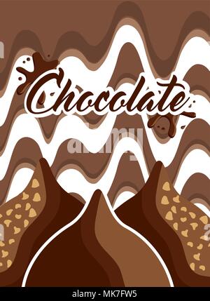 Deliziosi i dadi di cioccolato caramelle fusione illustrazione vettoriale Illustrazione Vettoriale