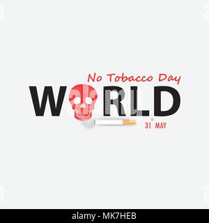 Celebra la Giornata Mondiale senza tabacco calligraphy background design.Mondo per non fumatori giorno tipografici ed elementi di design.31 maggio celebra la Giornata Mondiale senza tabacco.No Smoking giorno Awa Illustrazione Vettoriale