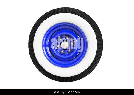 Blu ruota retrò. 3D render Foto Stock