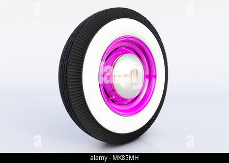 Viola ruota retrò. 3D render Foto Stock