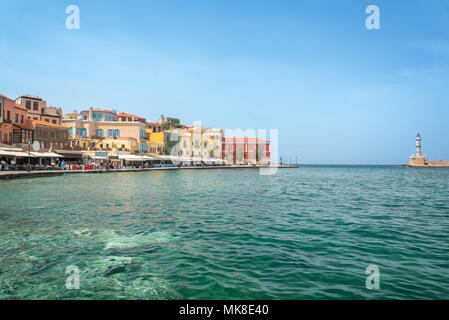 A habor veneziano di Chania a Creta, Grecia Foto Stock