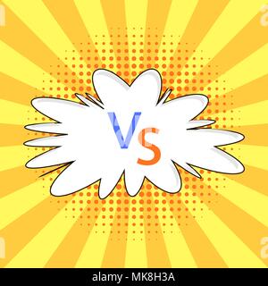 Concetto di confronto, insieme finale di combattimento. Versus VS lettere lotta sfondo nel piatto in stile fumetto con mezzitoni Illustrazione Vettoriale
