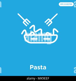 Pasta icona vettore isolato su sfondo blu, simbolo e segno Illustrazione Vettoriale