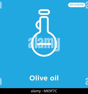 Olio di oliva icona vettore isolato su sfondo blu, simbolo e segno Illustrazione Vettoriale