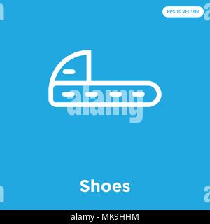 Scarpe icona vettore isolato su sfondo blu, simbolo e segno Illustrazione Vettoriale