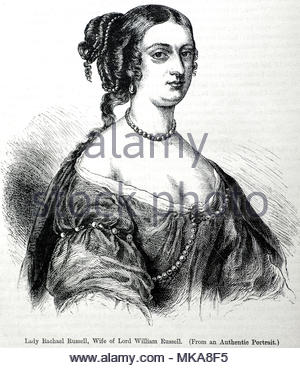 Rachel, Lady Russell 1636 - 1723 era una nobildonna inglese, erede e autore, antichi illustrazione circa dal 1880 Foto Stock