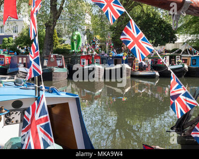 Londra, Regno Unito. Il 7 maggio 2018. Le vie navigabili interne associazione 'Canal cavalcata a Little Venice Londra Regno Unito 07/05/2018 Credit: Martyn Goddard/Alamy Live News Foto Stock