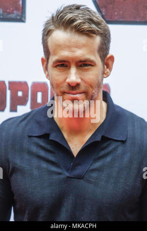 Madrid, Spagna. 07 Maggio, 2018. Ryan Reynolds a Deadpool 2 photocall al Villamagna Hotel di Madrid in Spagna. Maggio 07, 2018. Credito: Jimmy Olsen/Media punzone ***Nessuna Spagna***/Alamy Live News Foto Stock