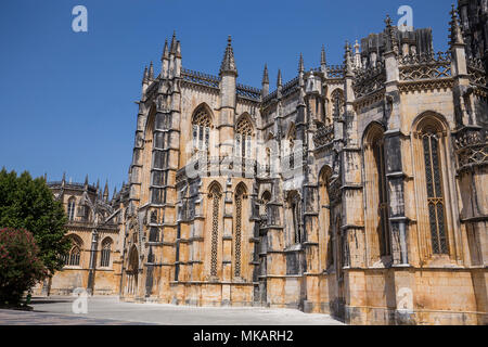 BATALHA, Portogallo, Giugno 20, 2017 : dettagli architettonici del Monastero di Batalha, 20 giugno 2017, in Batalha, Portogallo Foto Stock