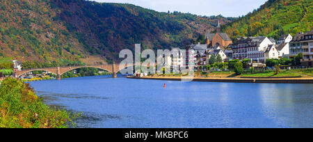 Impressionante città di Cochem,vista panoramica,Germania. Foto Stock