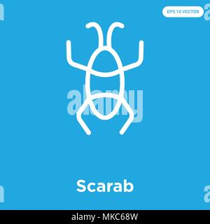 Scarabeo icona vettore isolato su sfondo blu, simbolo e segno Illustrazione Vettoriale