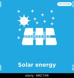 Energia solare icona vettore isolato su sfondo blu, simbolo e segno Illustrazione Vettoriale