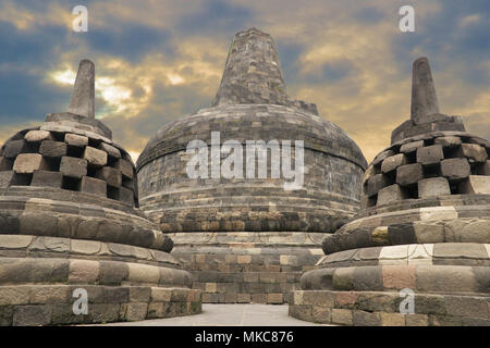 Il Borobudur tempio Buddista Java Indonesia Foto Stock