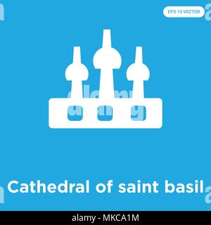 Cattedrale di San Basilio icona vettore isolato su sfondo blu, simbolo e segno Illustrazione Vettoriale