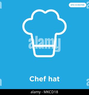 Lo Chef hat icona vettore isolato su sfondo blu, simbolo e segno Illustrazione Vettoriale