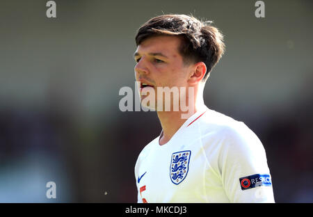 Inghilterra U17's Bobby Duncan durante UEFA europeo U17 campionato, Gruppo a corrispondere alle banche's Stadium, Walsall. Stampa foto di associazione. Picture Data: lunedì 7 maggio 2018. Vedere PA storia calcio Inghilterra U17. Foto di credito dovrebbe leggere: Mike Egerton/filo PA. Restrizioni: solo uso editoriale. Uso non commerciale. Foto Stock