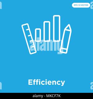 Efficienza icona vettore isolato su sfondo blu, simbolo e segno Illustrazione Vettoriale