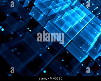 Cubi sfocata - abstract generati digitalmente immagine Foto Stock