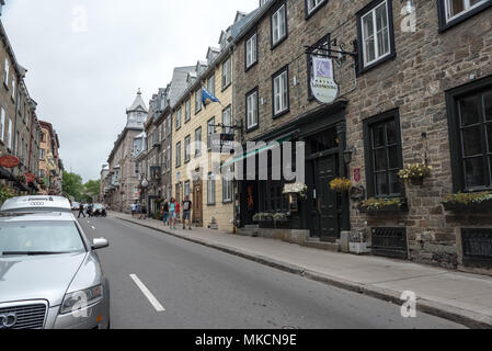 Panorami della Città Vecchia Quebec in un giorno di pioggia, Quebec, Canada Foto Stock